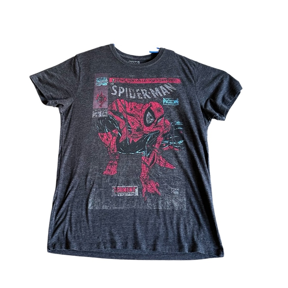 MARVEL SPIDER MAN 1st STALL DARK GRAY SHORT SLEEVE T-SHIRT SZ M